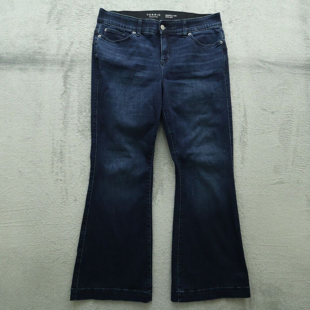 Torrid Jeans Women's Size 16R Blue High-Rise Bombshell Flare Denim 30" Inseam